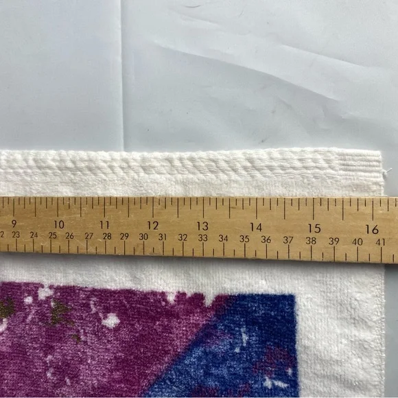 Vintage new condition Spring bath abstract 90s Geometric Pattern hand Towels x 2 - Picture 3 of 7